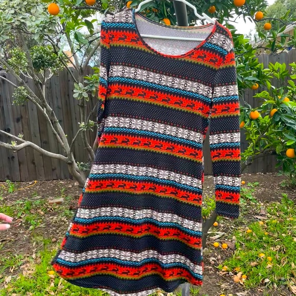 Reindeer Sweater Dress Perfect for Christmas or Any Occasion, Soft With Pockets! - Picture 4 of 4